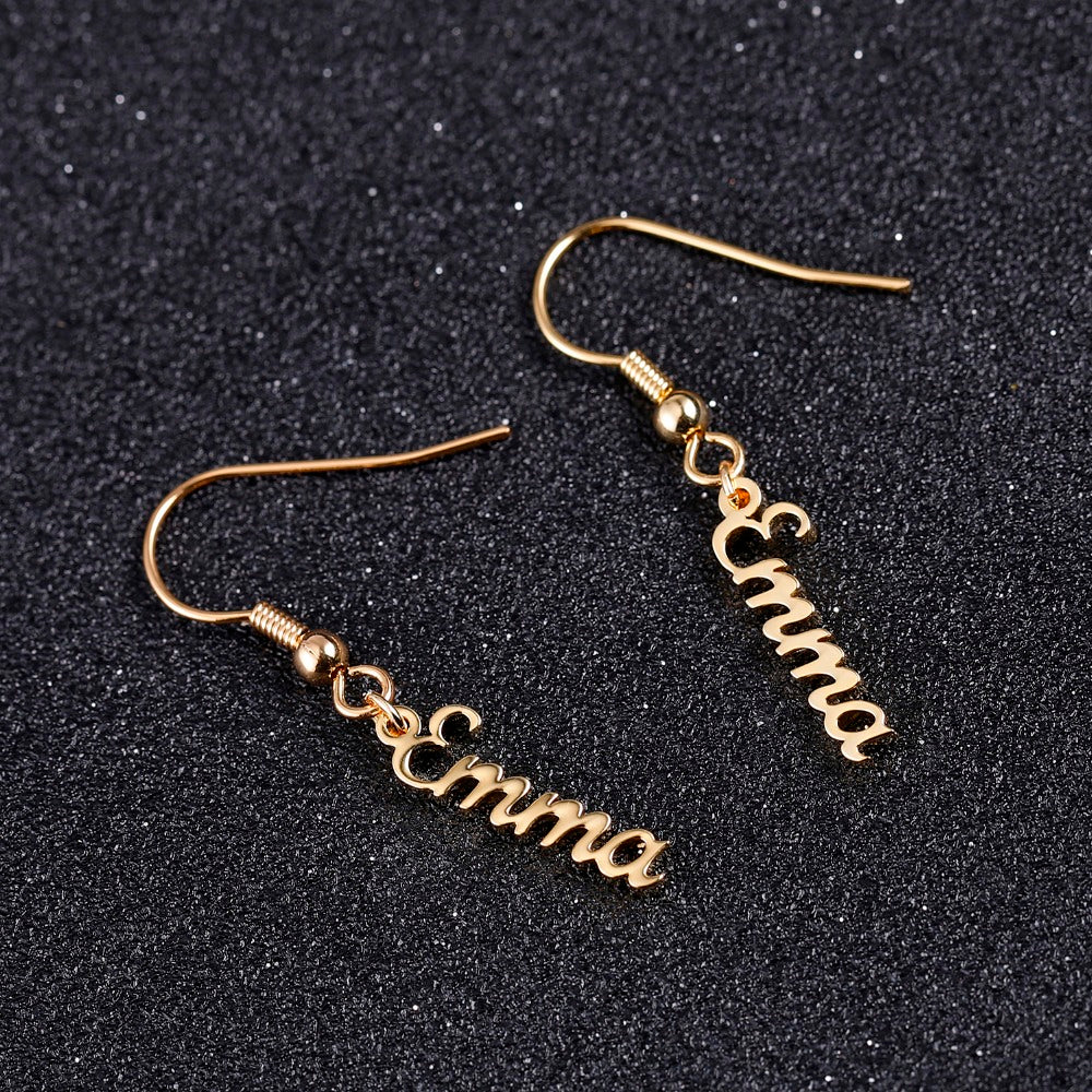 Boucles d'oreilles pendantes avec nom QE301