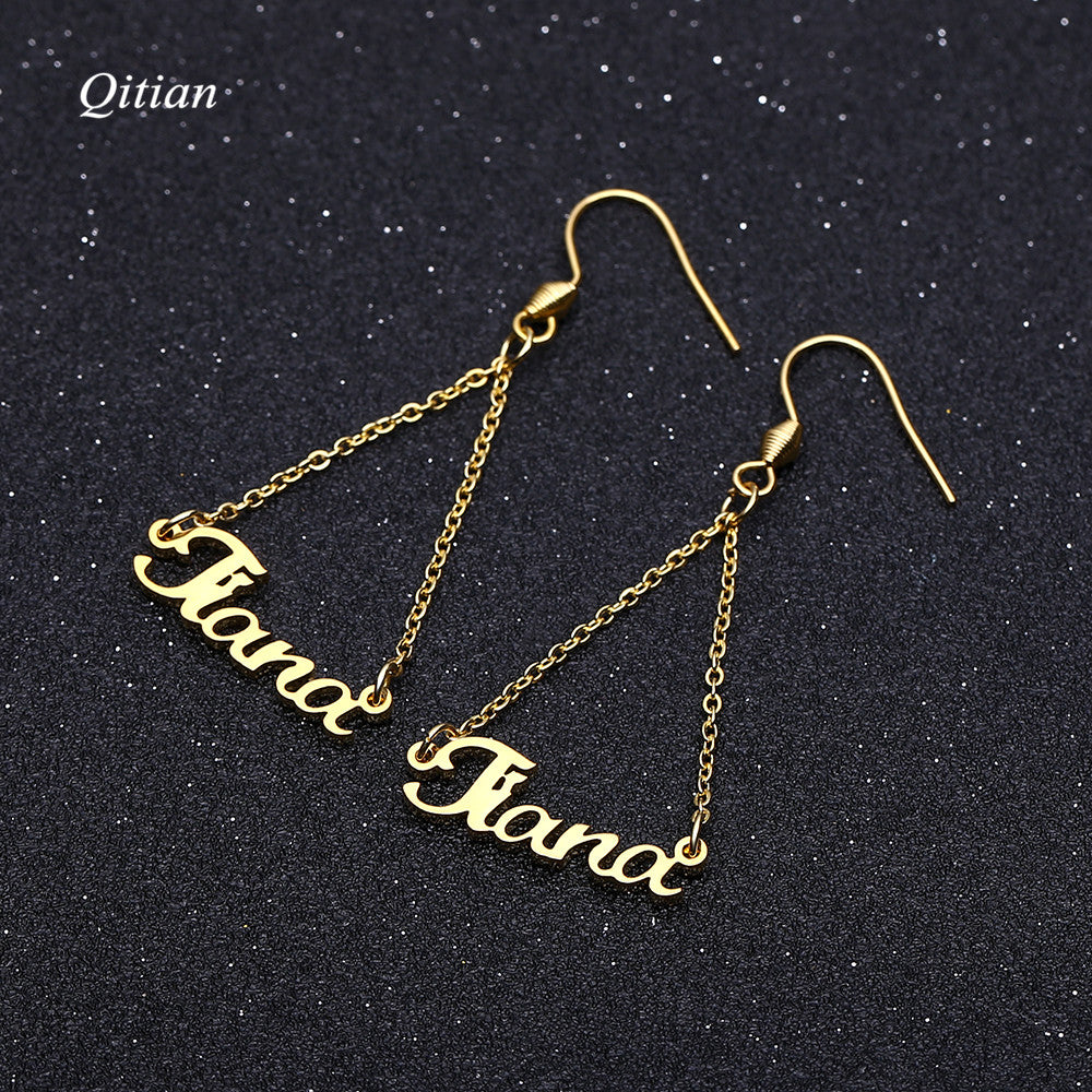 Personnaliser les boucles d'oreilles avec nom QE002