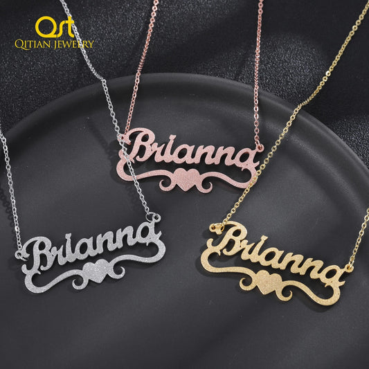 Sand-Blasting Name Necklace QN20857