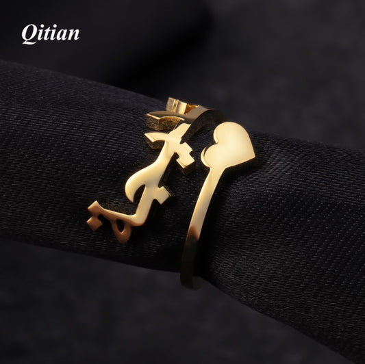 Arabic Name Heart Ring QR003