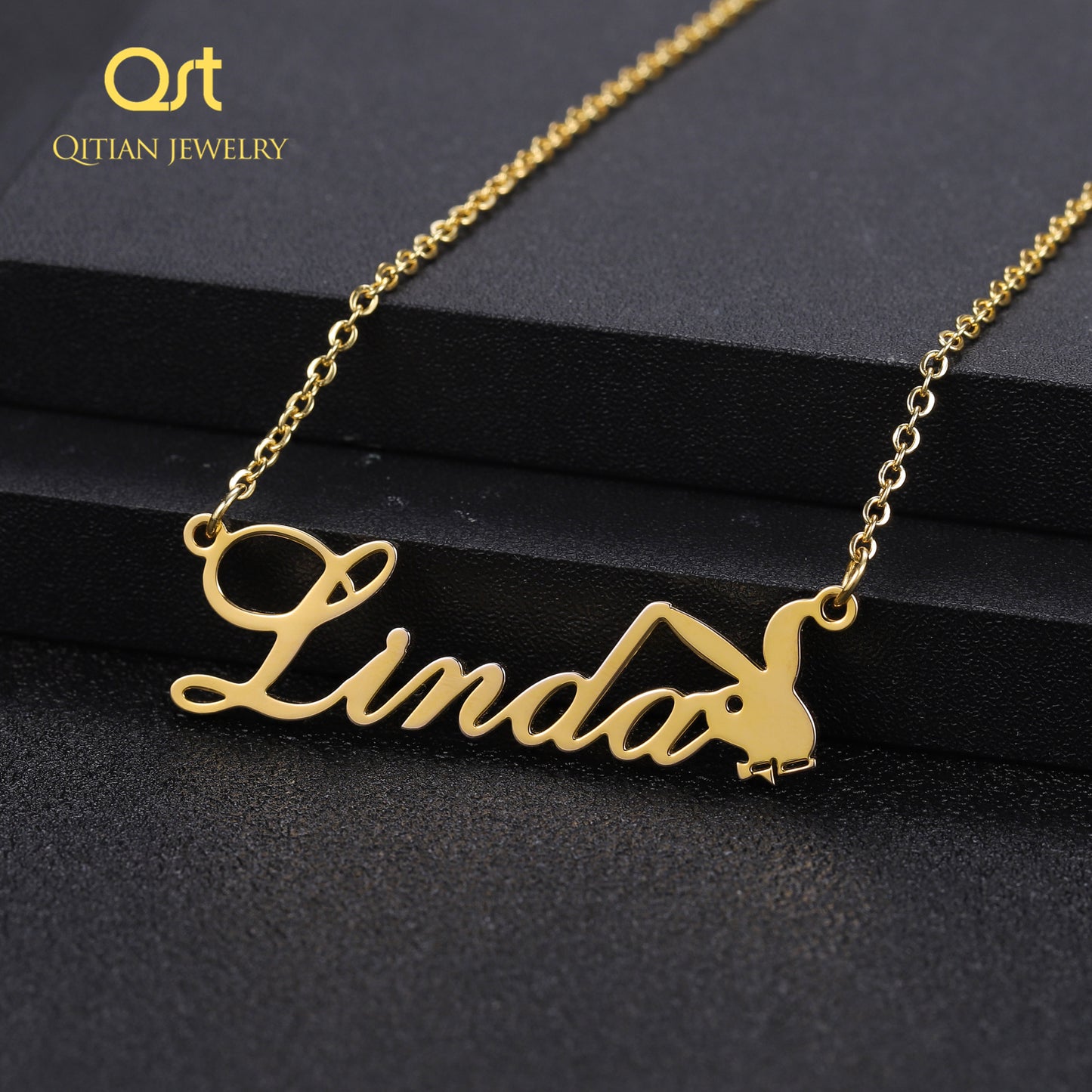 Rabbit Symbol Name Necklace