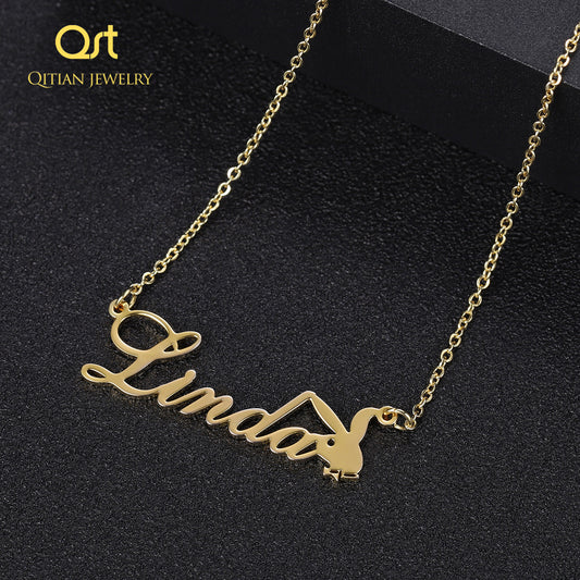 Rabbit Symbol Name Necklace
