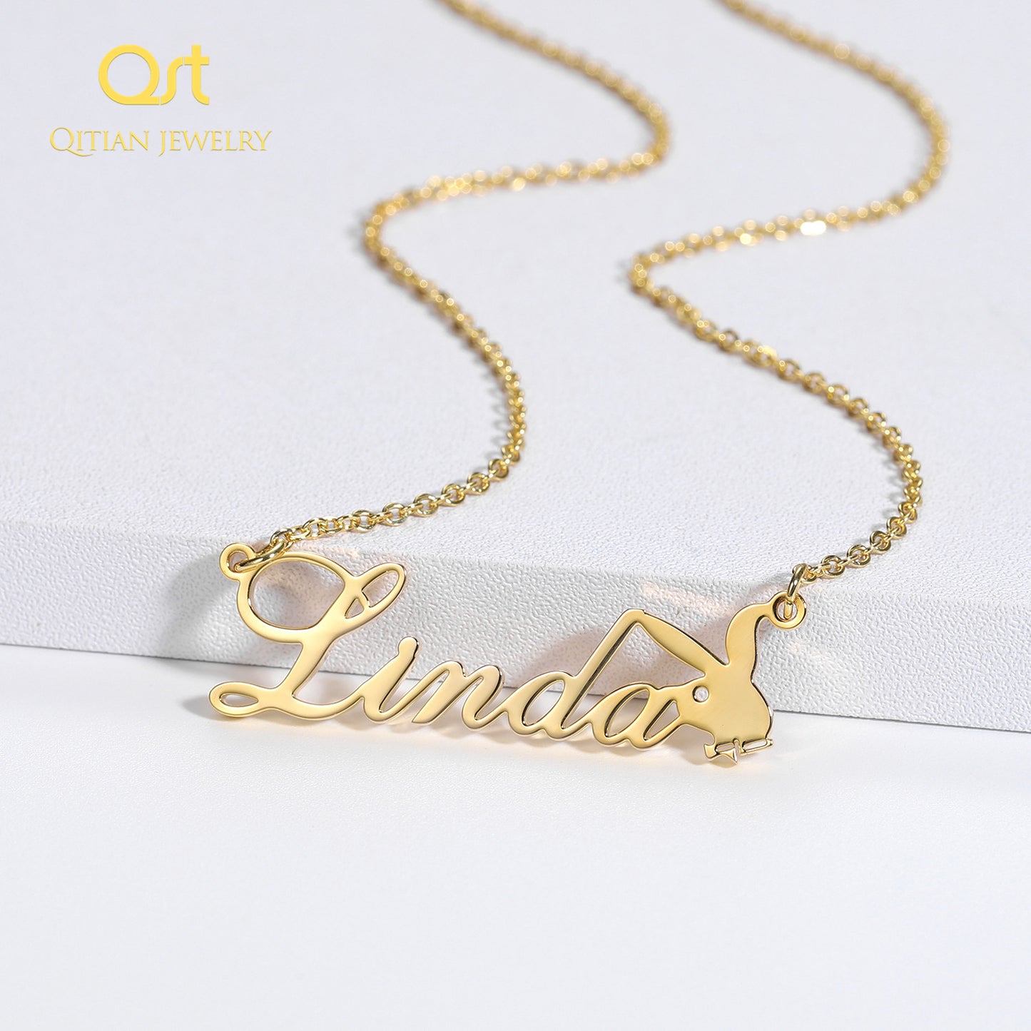 Rabbit Symbol Name Necklace