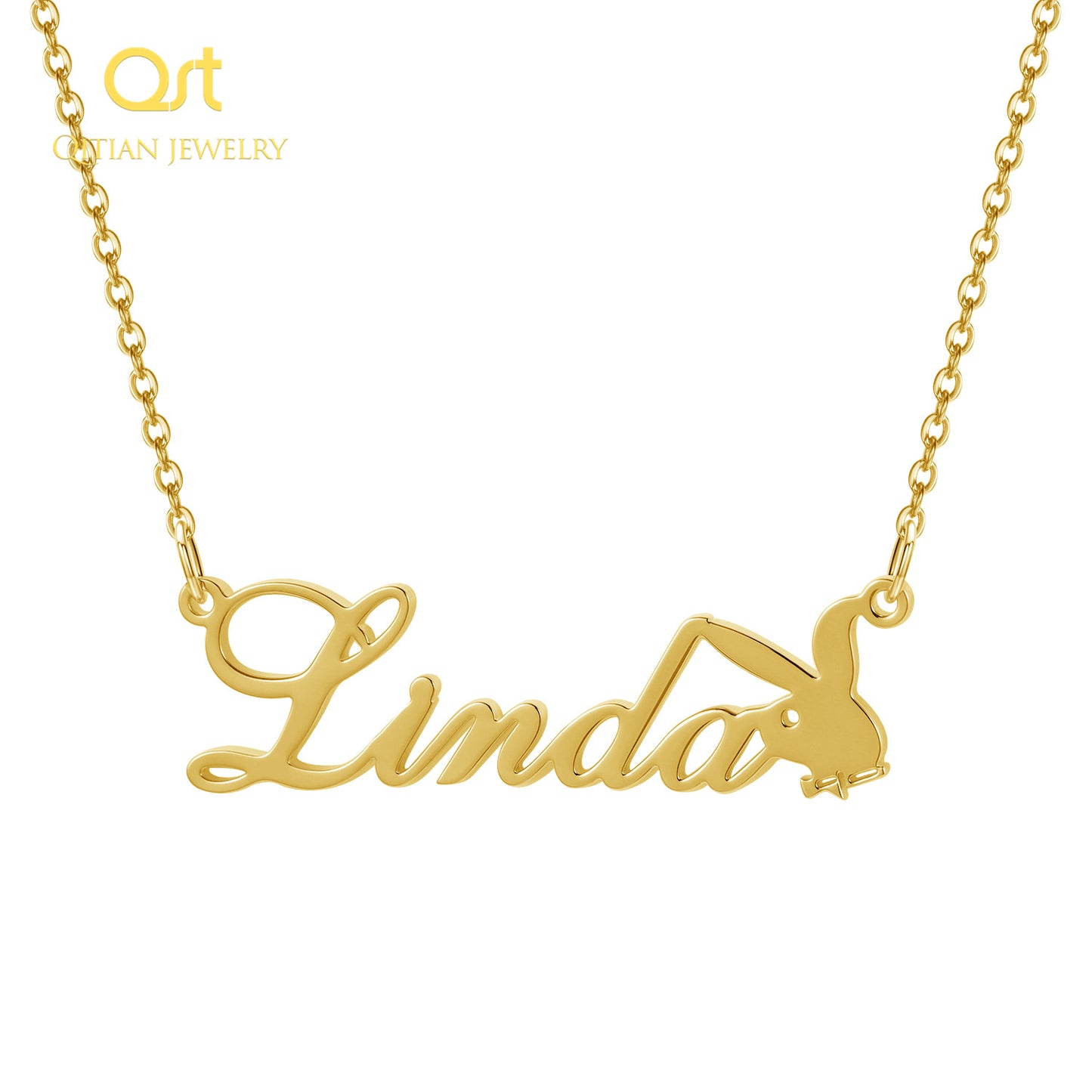 Rabbit Symbol Name Necklace