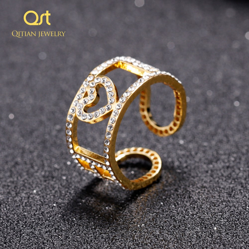 Initial Letter Ring Iced Out Zirconia Micro Pave Rings