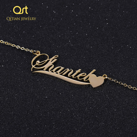 Letter Gold Choker Necklace QN0325
