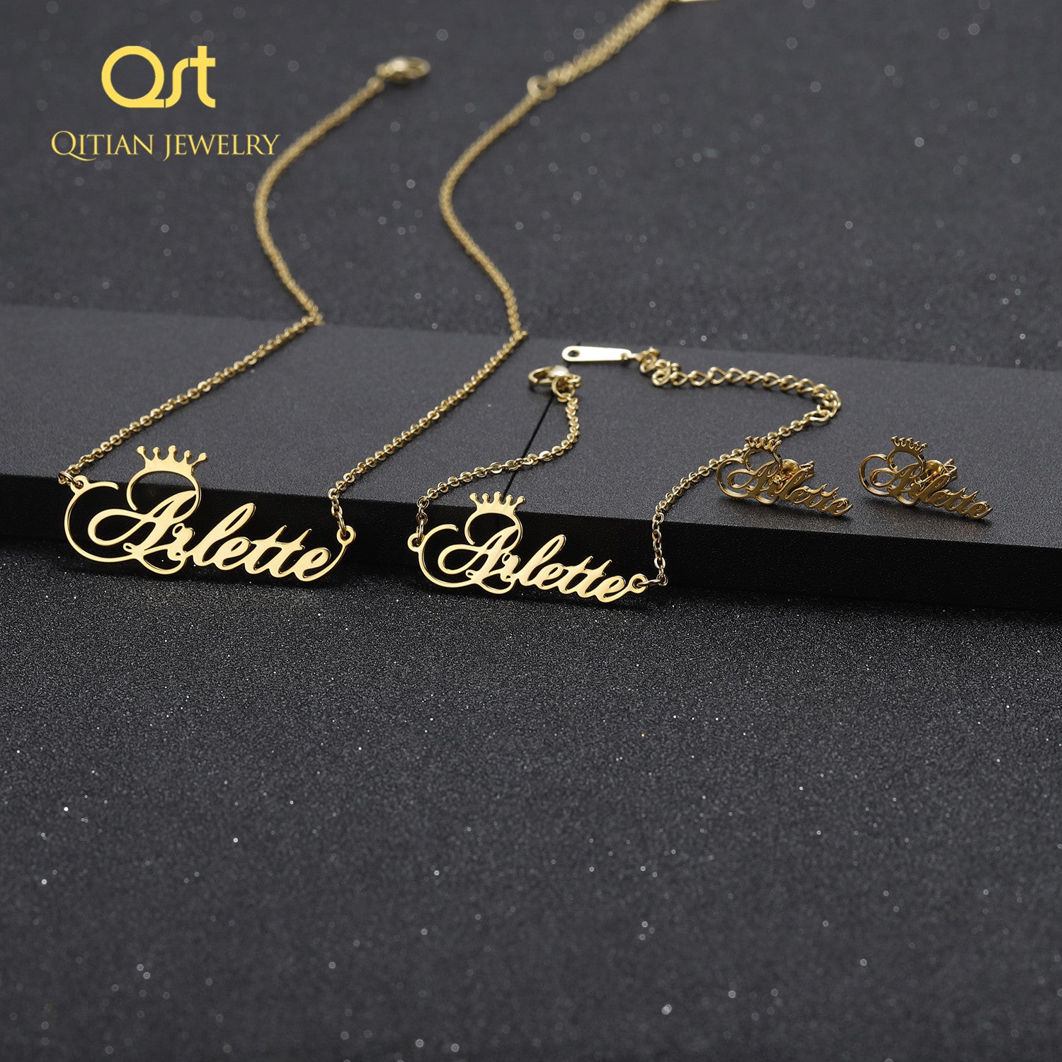 Customized Stainless Steel Name Necklaces QN710 – Qitian Wholesale ...