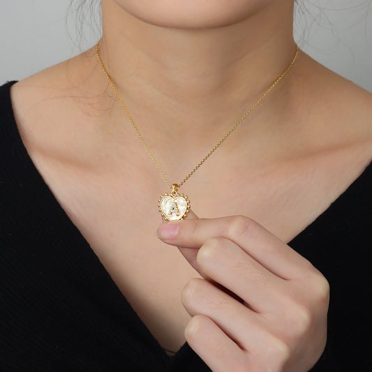 Diamond Initials Letters Necklace QN12025