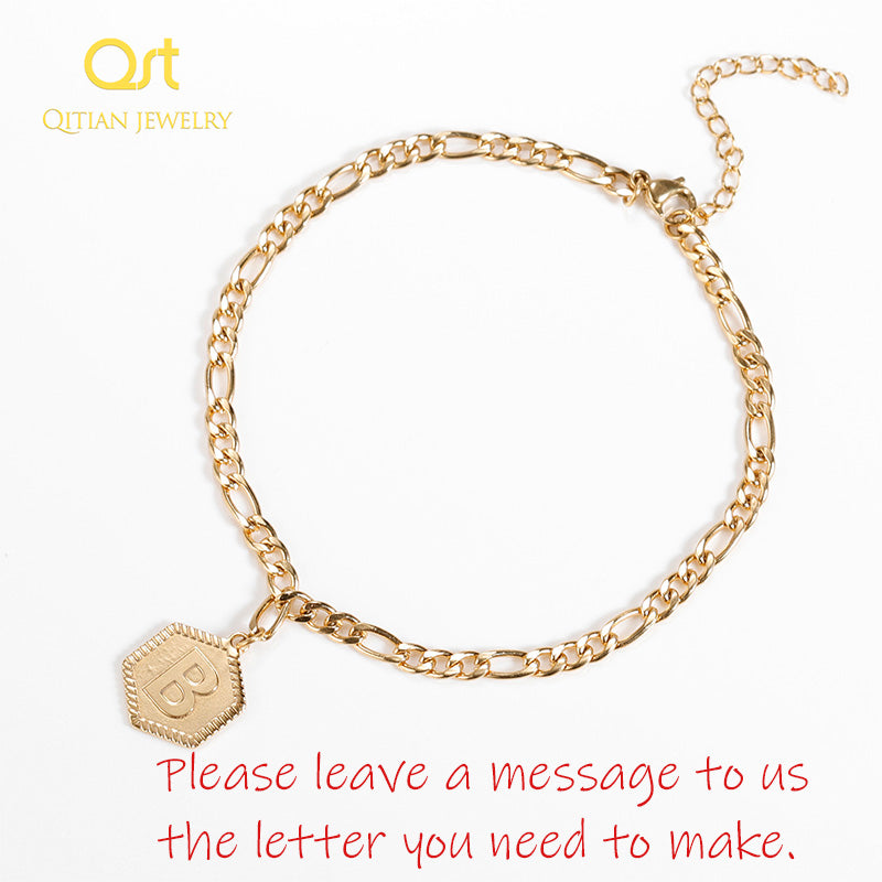 Bracelet de cheville avec lettre initiale AZ
