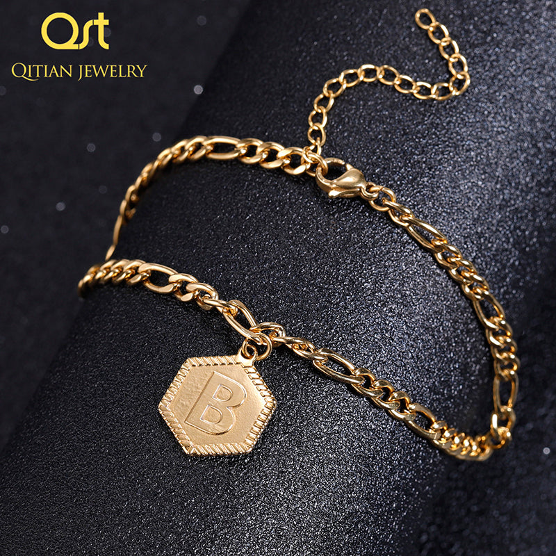 Bracelet de cheville avec lettre initiale AZ