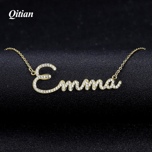 Any Name Necklace Stone Chain Iced Out QN127