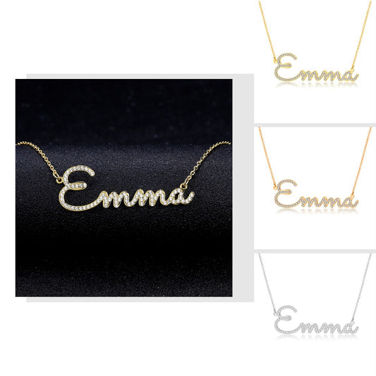 Any Name Necklace Stone Chain Iced Out QN127