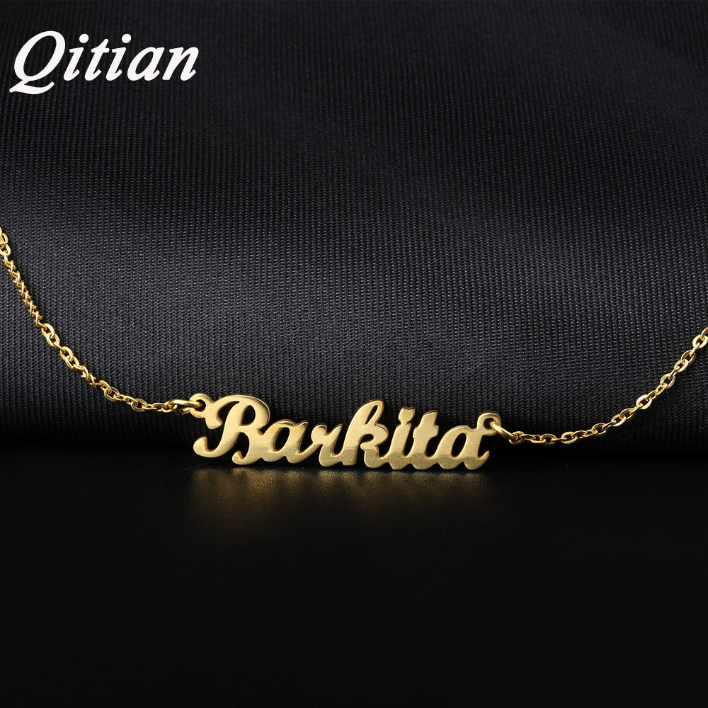 Gold Color Stainless Steel Name Necklace
