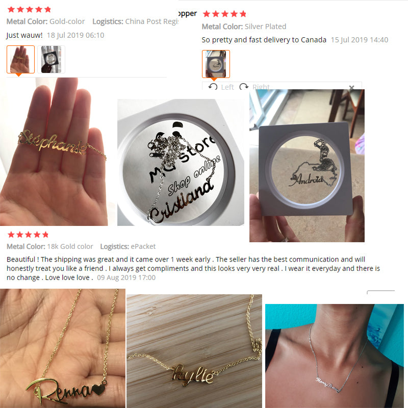 Gold Color Stainless Steel Name Necklace