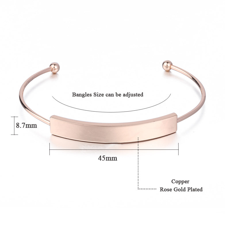 Personalized Custom Rose Gold Bangles