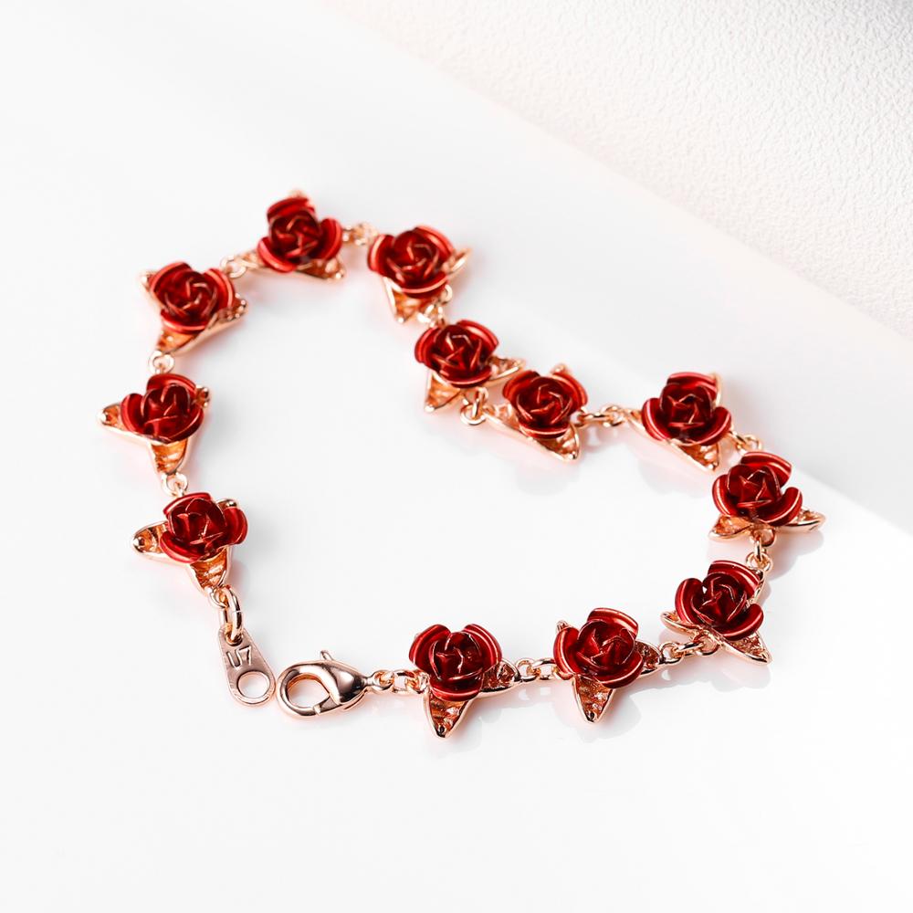 Red Rose Flowers Bracelet