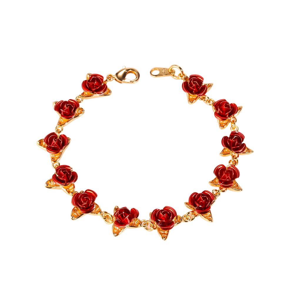 Red Rose Flowers Bracelet