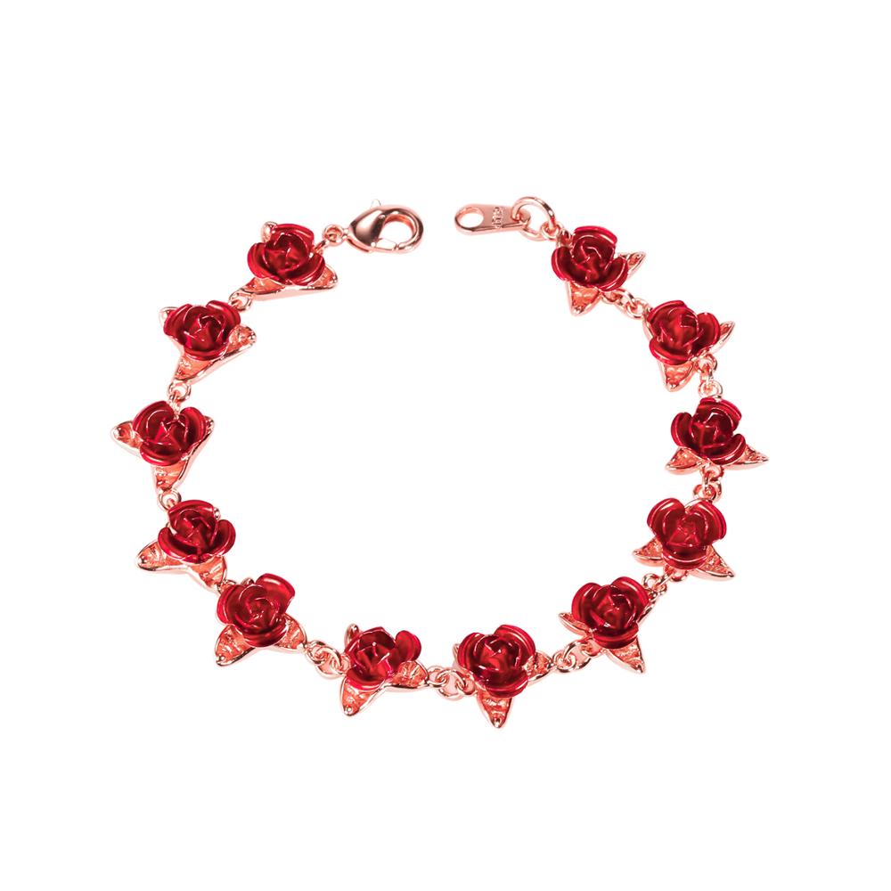 Red Rose Flowers Bracelet