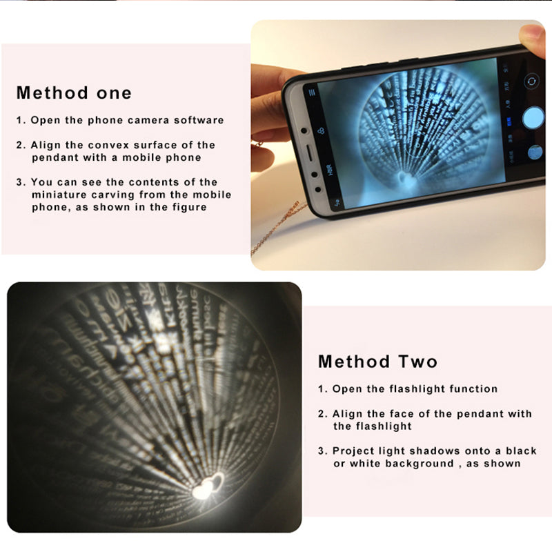 Rose Gold Silver 100 Languages Pendant Necklace