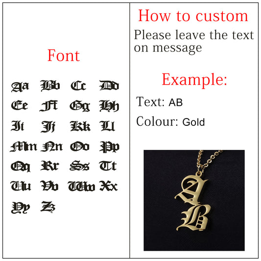 Collier Vintage Old English Double Lettres