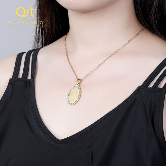 Marie Gold Color Iced Out Pendant QN728