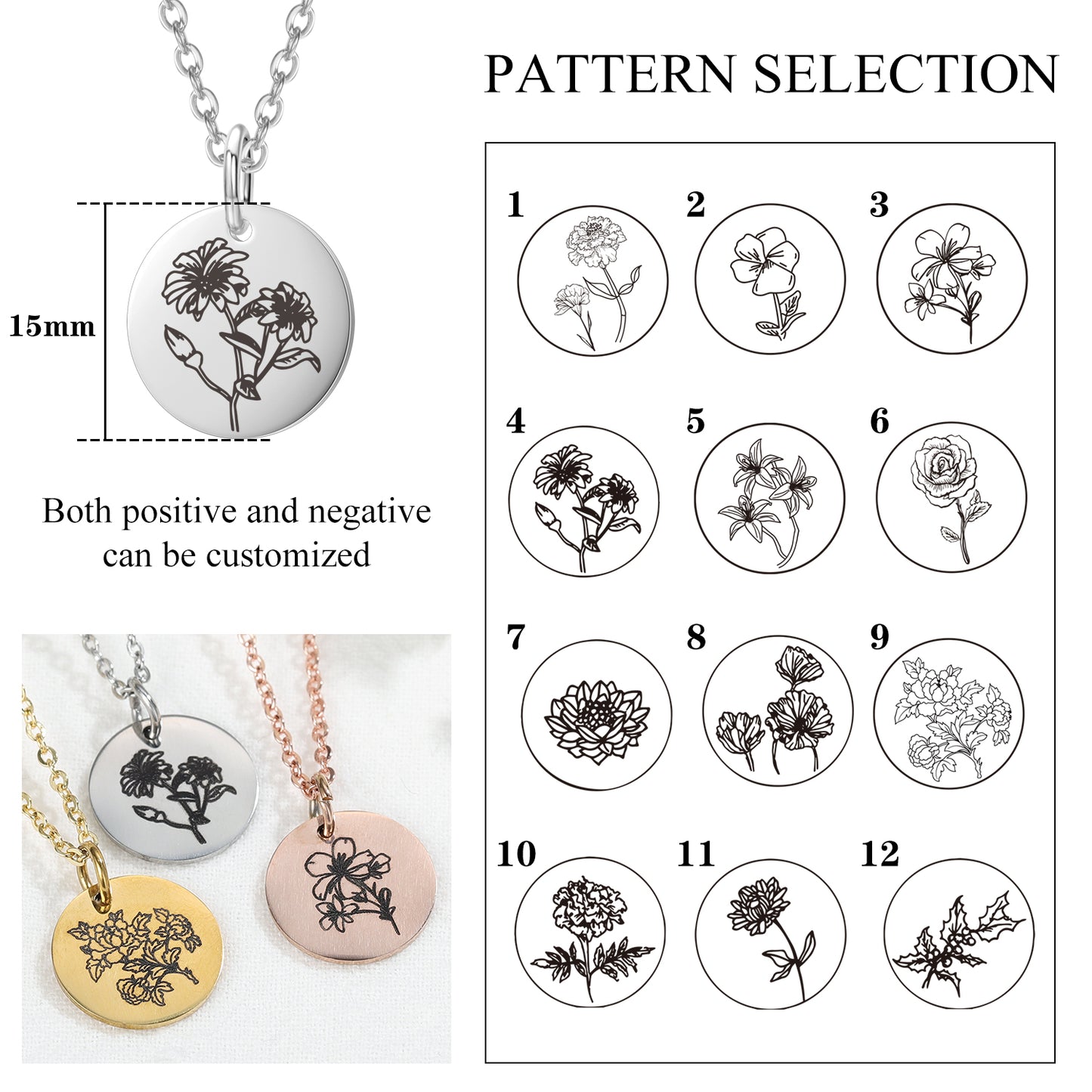 Personalized Birth Flower Necklace DN182