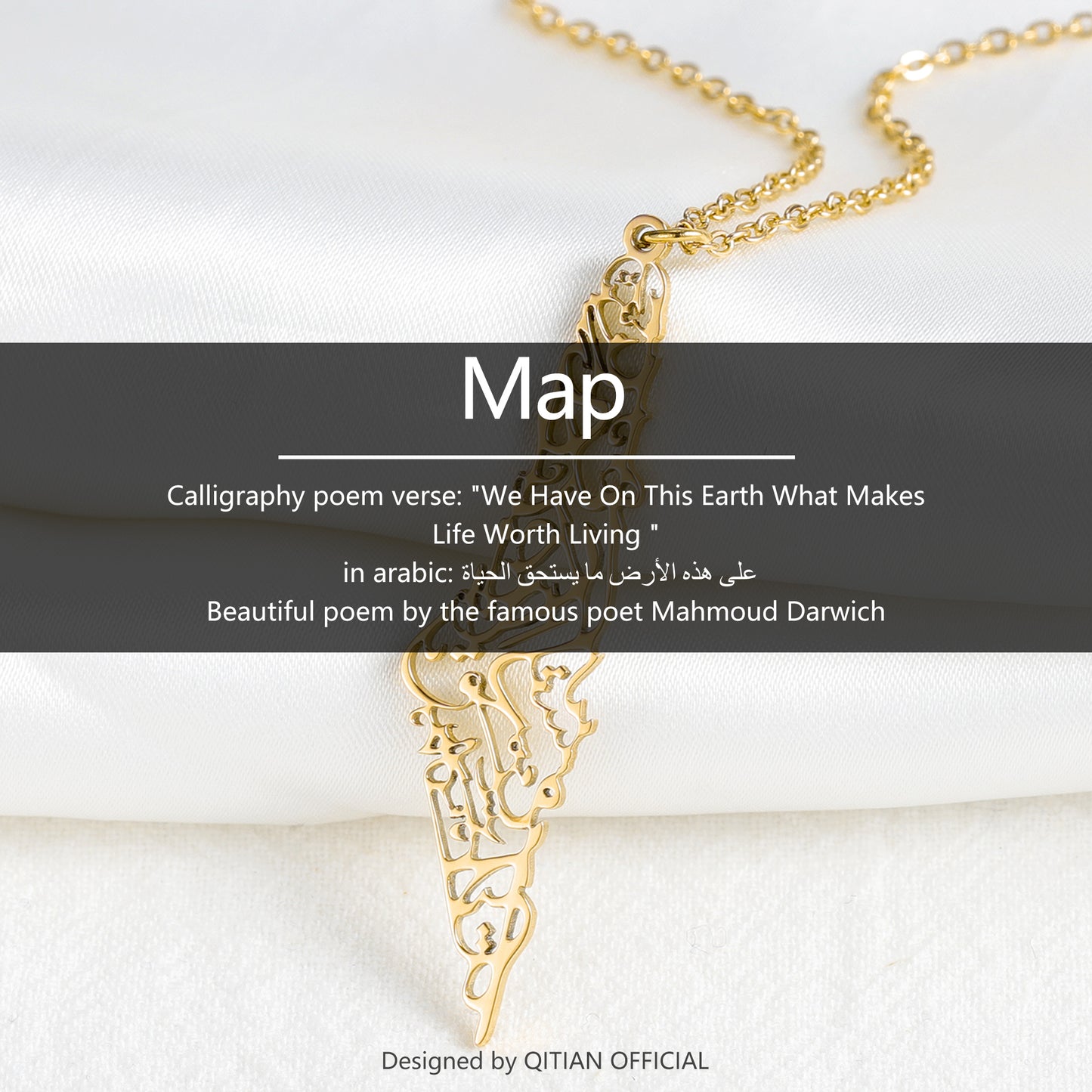 Map Necklace Calligraphy Arabic SN264-3