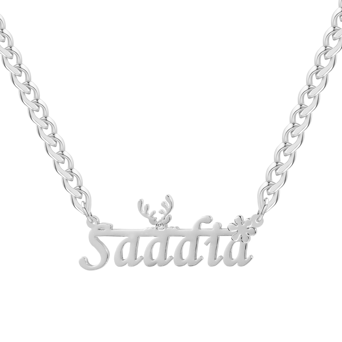 Christmas Antlers Name Necklace QN994