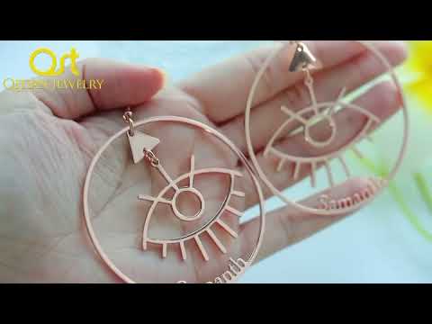 Demon Eye Name Hoop Earring QE552