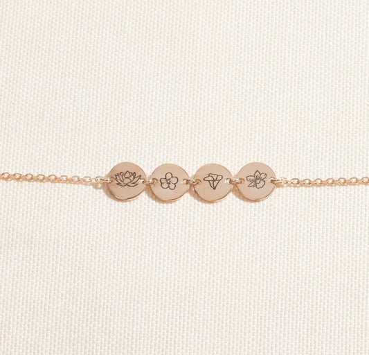 Custom Birthday Flower Bracelets MB2224