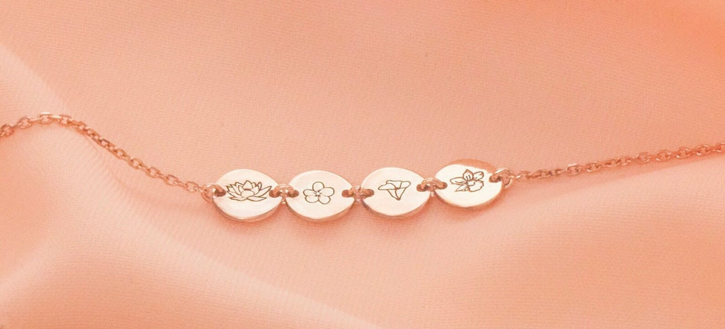 Custom Birthday Flower Bracelets MB2224