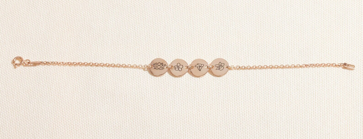 Custom Birthday Flower Bracelets MB2224
