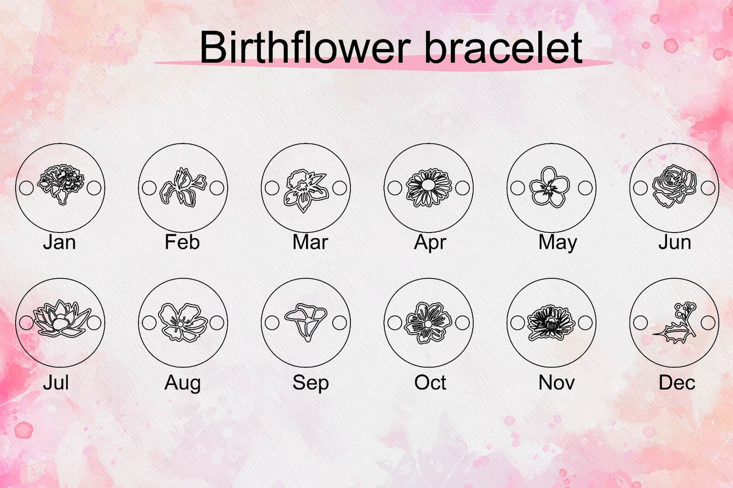 Custom Birthday Flower Bracelets MB2224