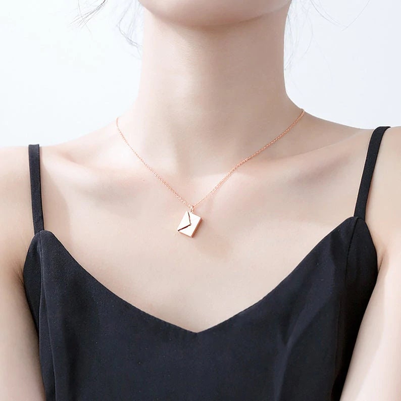 Envelope Custom Text Necklace XF001-N