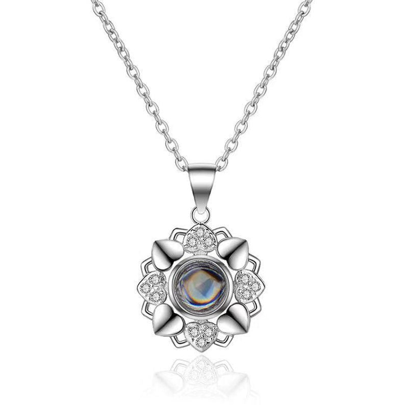 Sunflower Projection Photo Necklace DN2704