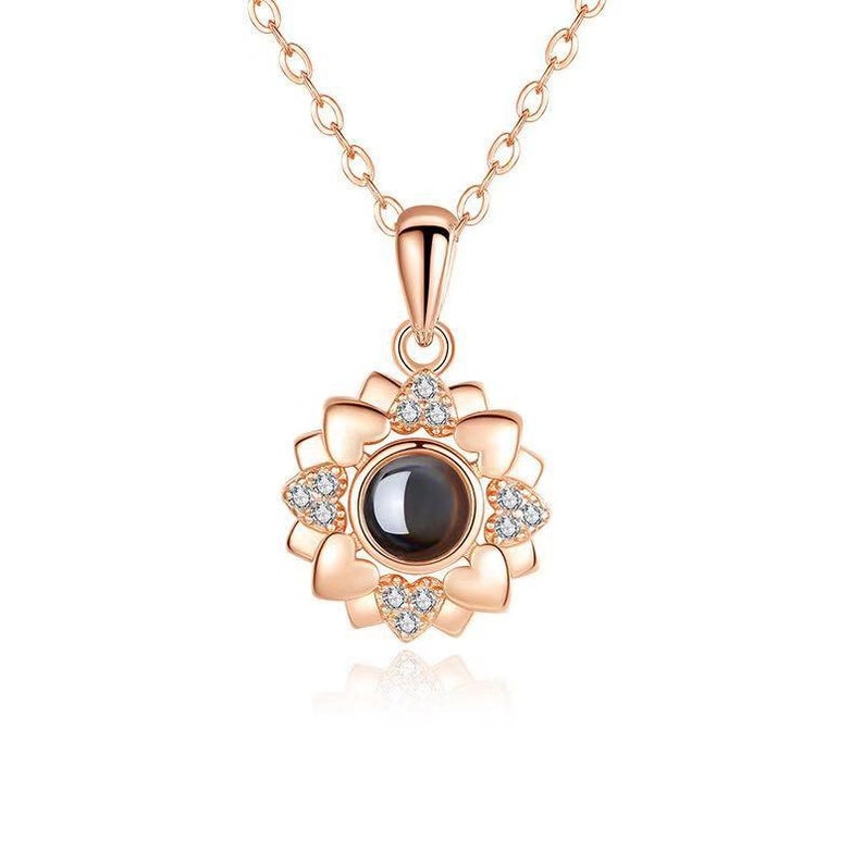 Sunflower Projection Photo Necklace DN2704