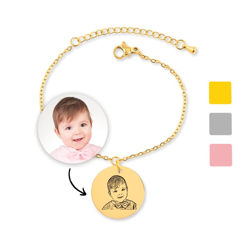 Custom Portrait Bracelet Photo Engraved MB1681