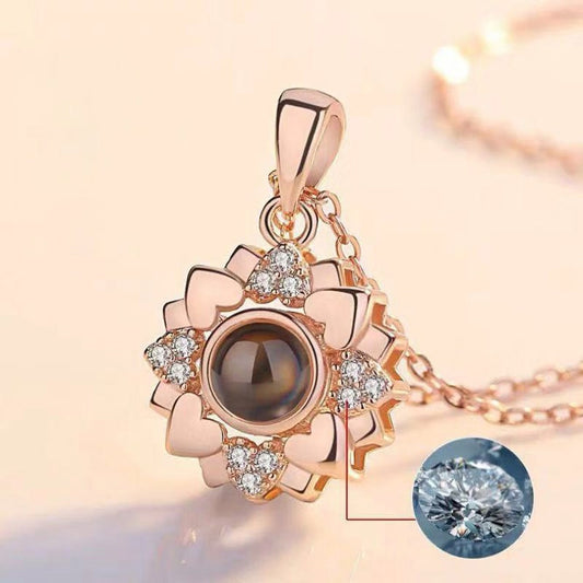 Sunflower Projection Photo Necklace DN2704