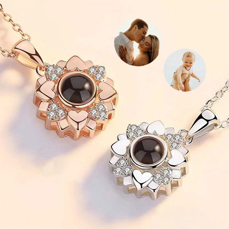 Sunflower Projection Photo Necklace DN2704