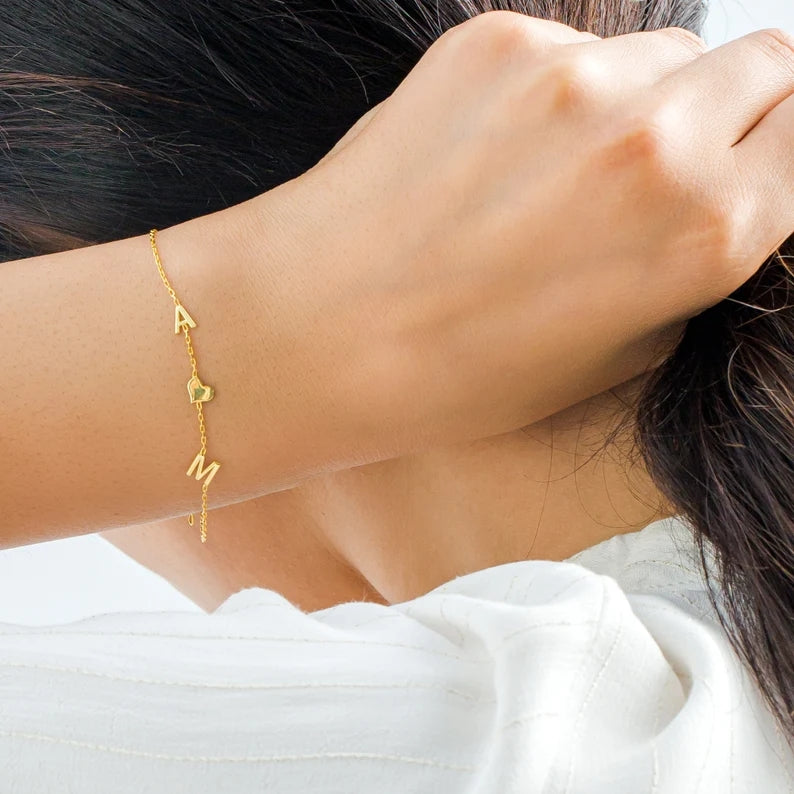 Bracelet Coeur Alphabet Personnalisé MB2225