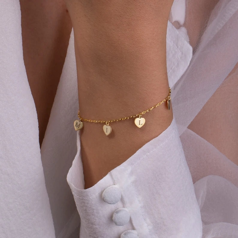 Bracelets à pendentif lettre personnalisés