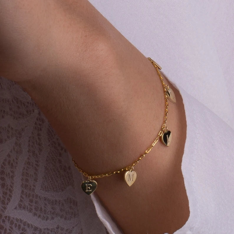 Bracelets à pendentif lettre personnalisés