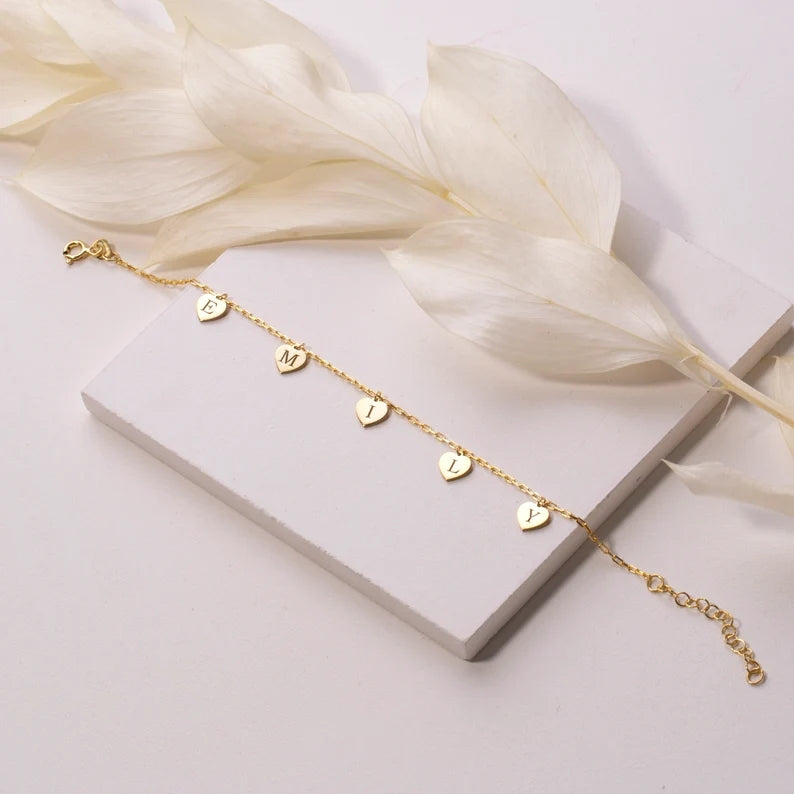 Bracelets à pendentif lettre personnalisés
