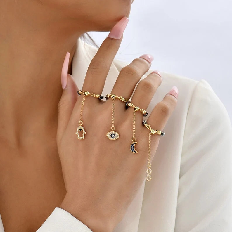 Emaille-Ring mit bösem Blick DR2801