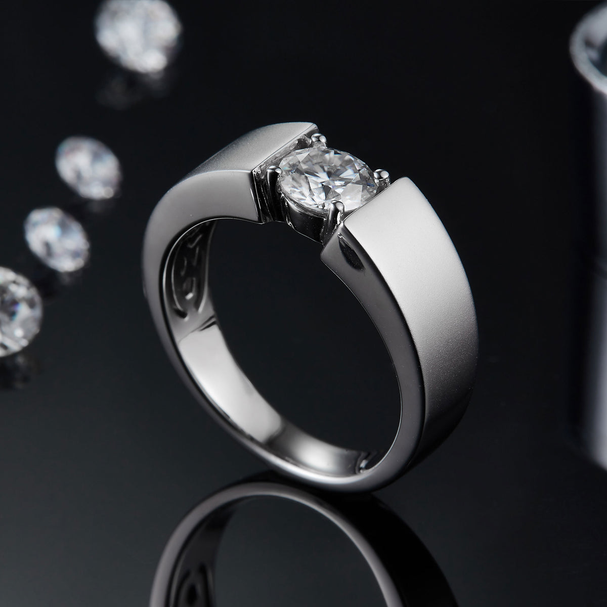 Moissanite Male Wedding Ring M82A