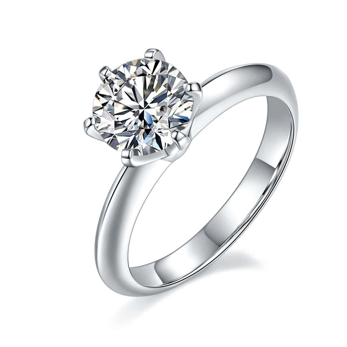 White Moissanite Wedding Rings M03EGM