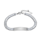 Customize Surface Laser Engraved Name Logo Couple Inlaid Zircon Bracelet - CB3567