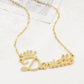 3D Custom Crown Name Necklace with Zircon - 3DZN3523