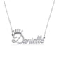 3D Custom Crown Name Necklace with Zircon - 3DZN3523