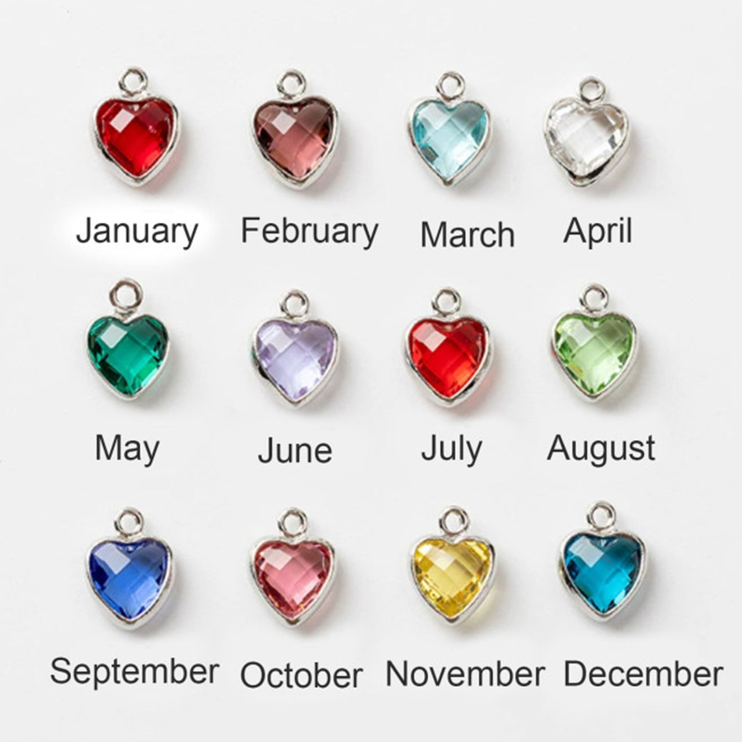 Custom Handwritten Name Necklace With Heart And Birthstone - QCN3563